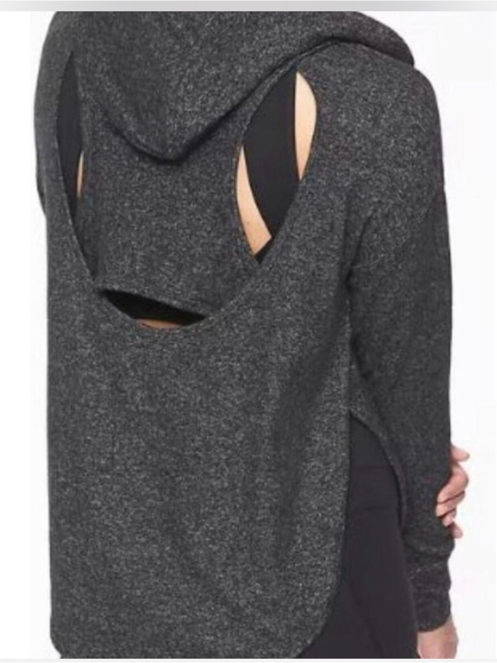 Athleta Lombard cut out back & charcoal gray hoodie size medium
